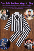 Load image into Gallery viewer, Boys Black & White Striped 2-Piece Suit
