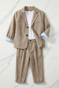 Bild in Galerie-Betrachter laden, Boys Taupe Textured 2-Piece Suit for Casual Weddings
