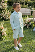 Gallery viewerに画像を読み込む, Boys Mint Seersucker Blazer & Shorts 2-piece Suit
