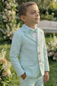 Gallery viewerに画像を読み込む, Boys Mint Seersucker Blazer & Shorts 2-piece Suit
