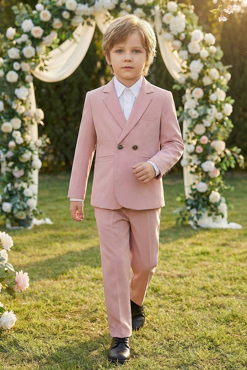 Boys Blush Double-Breasted 2-Piece Suit for Garden Weddings