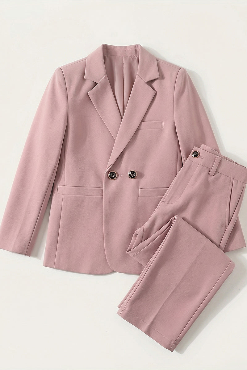 Boys Blush Double-Breasted 2-Piece Suit for Garden Weddings