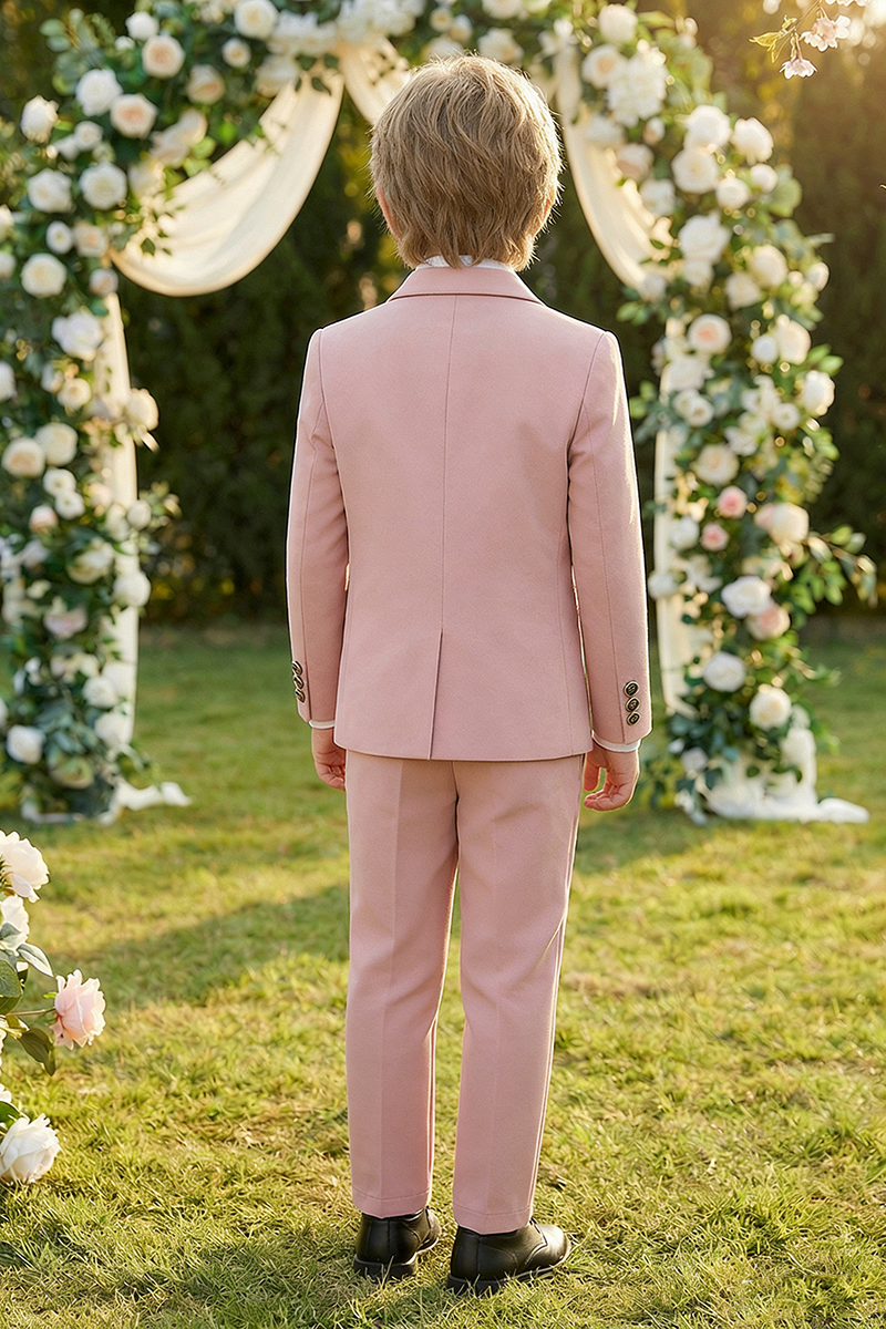 Boys Blush Double-Breasted 2-Piece Suit for Garden Weddings