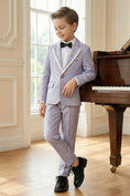 Load image into Gallery viewer, Boys Lavender Textured 2-Piece Suit
