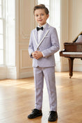 Load image into Gallery viewer, Boys Lavender Textured 2-Piece Suit
