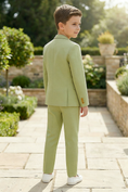 Load image into Gallery viewer, Boys Sage Green Linen 2-Piece Suit
