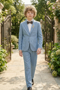 Load image into Gallery viewer, Blue Cotton-Linen Blend Single-Breasted 2-Piece Suit
