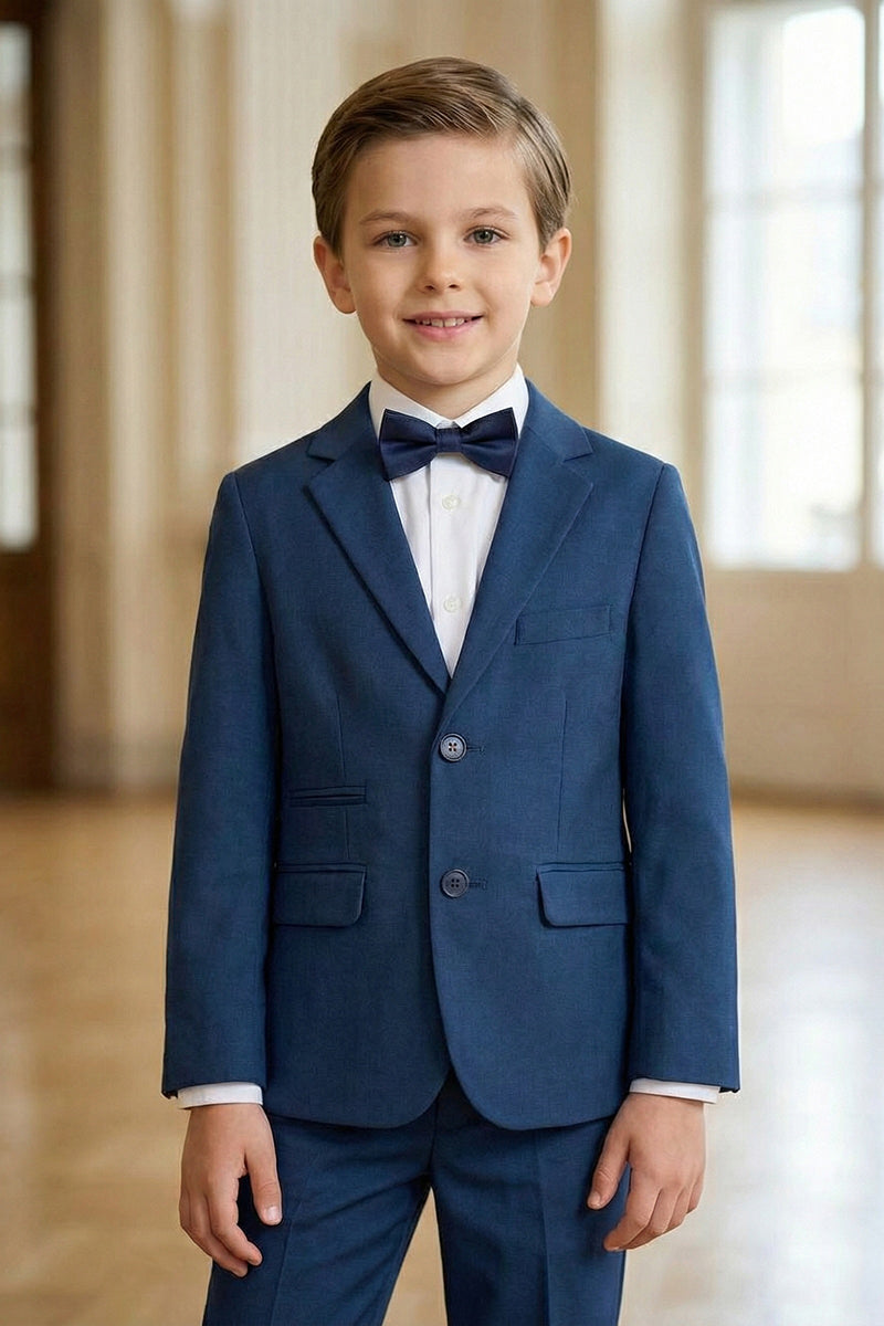 Boys Navy Blue 2-Piece Suit for Formal Weddings
