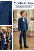Load image into Gallery viewer, Boys Navy Blue 2-Piece Suit for Formal Weddings
