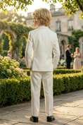 Load image into Gallery viewer, Off-White Cotton-Linen Blend Double-Breasted 2-Piece Suit
