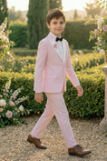 Charger l'image dans la visionneuse de la galerie, Pink And White Striped Seersucker 2-Piece Suit
