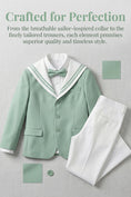 Load image into Gallery viewer, Boys Sage Green Sailor Collar 2-Piece Suit
