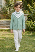 Load image into Gallery viewer, Boys Sage Green Sailor Collar 2-Piece Suit
