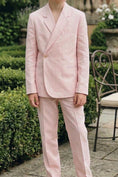 Load image into Gallery viewer, Light Pink Cotton-Linen Blend Notch Lapels Two-Piece Suit
