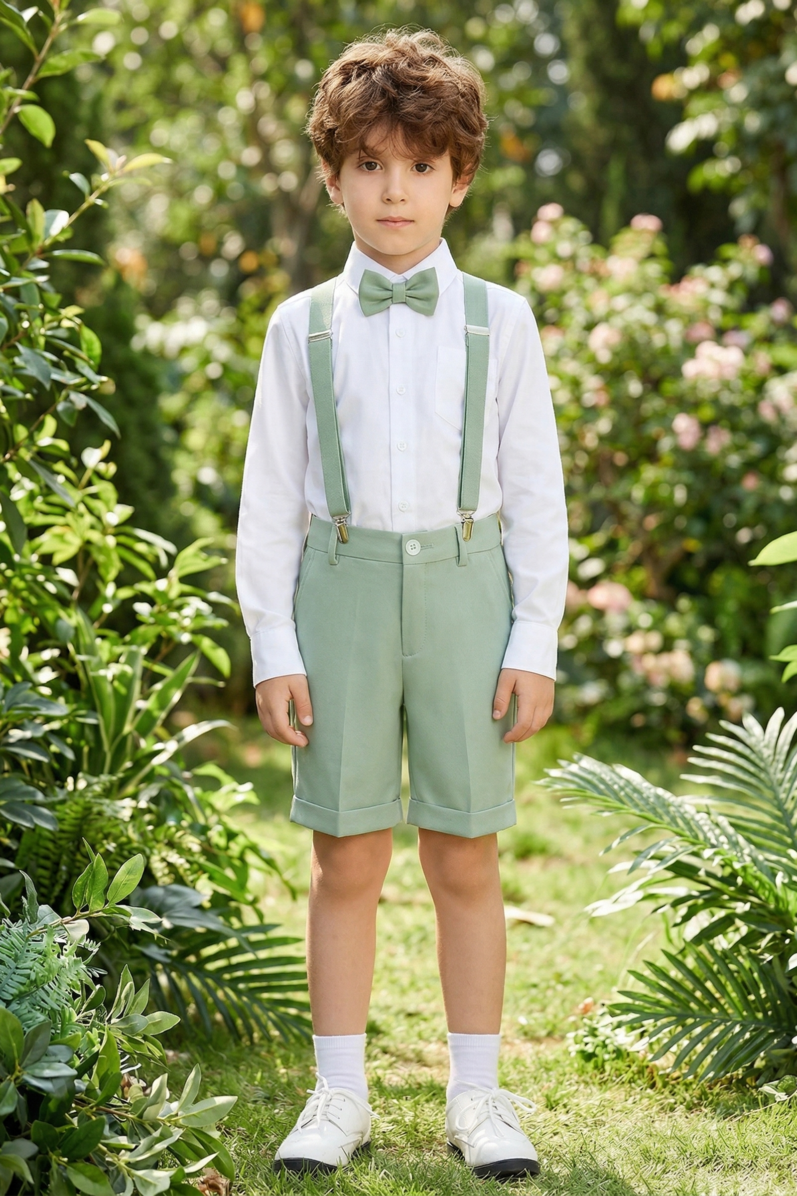 Light Green Regular Straight Leg Shorts
