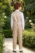 Cargar la imagen en la vista de la galería, Light khaki V-neck Single-Breasted 2-Piece Set
