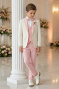 Load image into Gallery viewer, Boys Ivory & Pink Tuxedoe 3-Piece Suit
