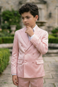 Load image into Gallery viewer, Light Pink Satin Double-Breasted 2-Piece Suit
