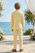 Load image into Gallery viewer, Boys Pale Yellow Linen-Blend 2-piece Suit
