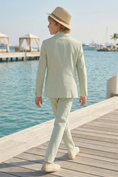 Bild in Galerie-Betrachter laden, Light Green Striped Seersucker Single-Breasted 2-Piece Suit
