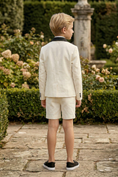Load image into Gallery viewer, Black And White Cotton And Linen Blend Double-Breasted 2-Piece Suit
