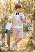 Load image into Gallery viewer, Pink Cotton-Linen Blend V-Neck Vest 2-Piece Set
