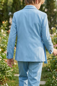 Bild in Galerie-Betrachter laden, Boys Sky Blue Shawl Collar 2-piece Suit for Garden Weddings

