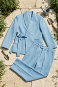 Bild in Galerie-Betrachter laden, Boys Sky Blue Shawl Collar 2-piece Suit for Garden Weddings
