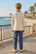 Load image into Gallery viewer, Dark Blue And White Single-Breasted 3-Piece Suit
