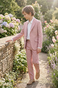 Load image into Gallery viewer, Boys Dusty Pink Linen-Blend 2-piece Suit
