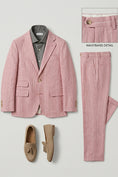 Load image into Gallery viewer, Boys Dusty Pink Pinstripe Linen-Blend 2-piece Suit
