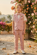 Load image into Gallery viewer, Pink Double-Breasted Vest 2-Piece Set
