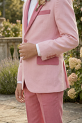 Gallery viewerに画像を読み込む, Pink And Light Pink Cotton-Linen Blend 2-Piece Suit
