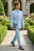 Load image into Gallery viewer, Sky Blue Double-Breasted 2-Piece Suit
