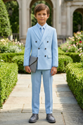 Load image into Gallery viewer, Sky Blue Double-Breasted 2-Piece Suit
