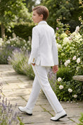 Load image into Gallery viewer, Boys White Tuxedo with Gold Trim 3-Piece Suit
