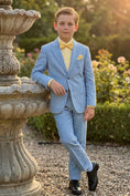 Gallery viewerに画像を読み込む, Boys Light Blue Linen 2-piece Suit for Garden Weddings
