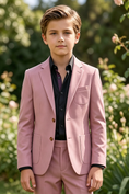 Cargar la imagen en la vista de la galería, Boys Dusty Pink 2-piece Suit for Garden Weddings
