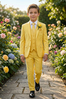 Boys Bright Yellow 3-Piece Suit for Garden Weddings