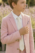 Load image into Gallery viewer, Boys Dusty Pink Linen 2-piece Suit for Garden Weddings

