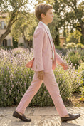 Load image into Gallery viewer, Boys Dusty Pink Linen 2-piece Suit for Garden Weddings
