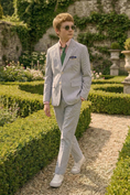 Load image into Gallery viewer, Black and White Pinstripe Seersucker Single-Breasted 2-Piece Suit
