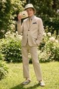 Bild in Galerie-Betrachter laden, Light Khaki Cotton-Linen Single-Breasted 2-Piece Suit
