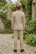 Cargar la imagen en la vista de la galería, Light Khaki Cotton Linen Single-Breasted 2-Piece Suit
