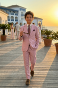 Charger l'image dans la visionneuse de la galerie, Pink Cotton Linen Single-Breasted 2-Piece Suit
