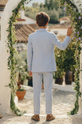 Bild in Galerie-Betrachter laden, Blue Striped Seersucker Single-Breasted 2-Piece Suit
