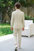 Load image into Gallery viewer, Boys Cream Pinstripe 2-piece Suit
