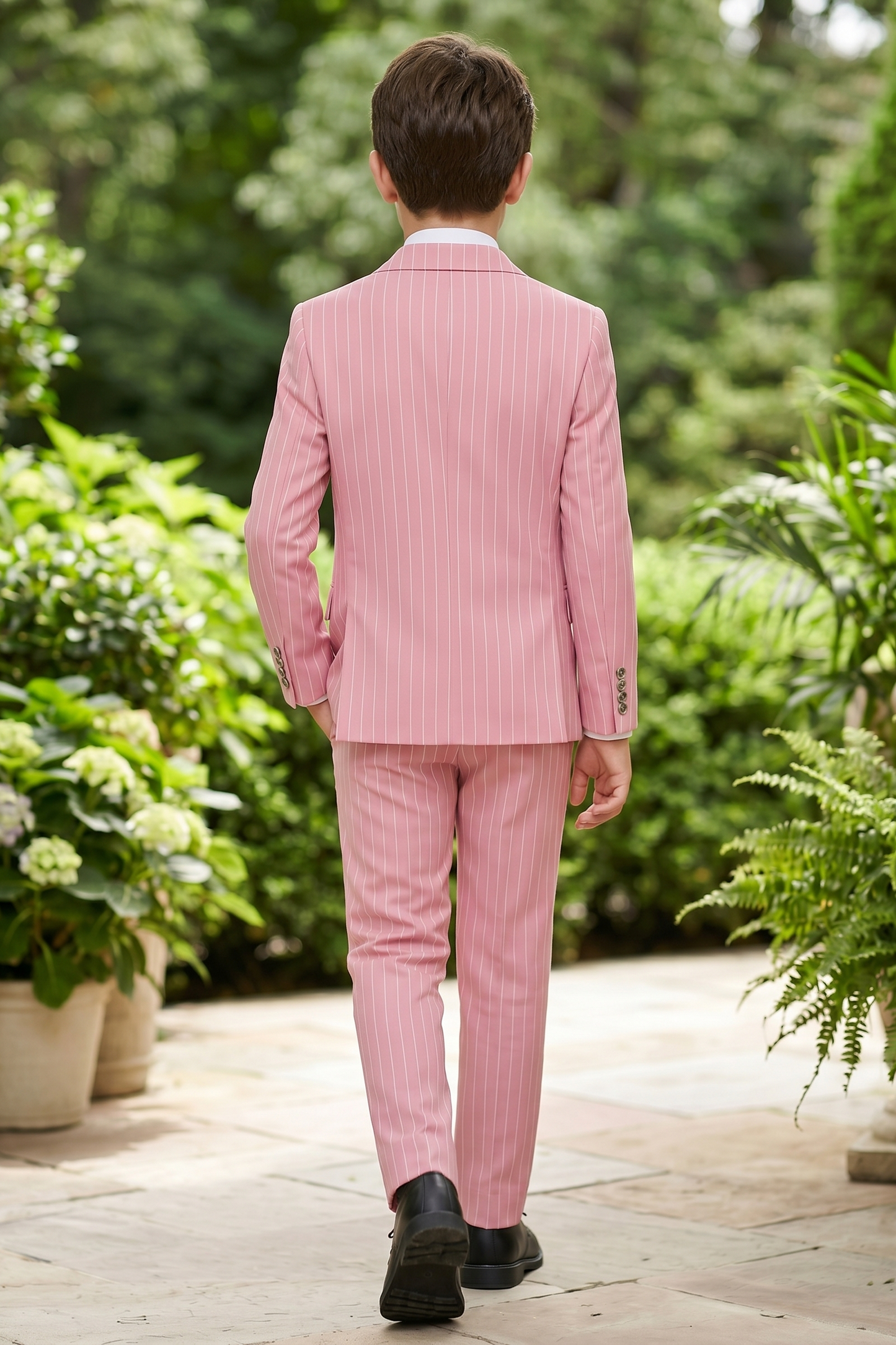 Pink Striped Double-Breasted 2-Piece Suit