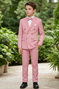 Load image into Gallery viewer, Pink Striped Double-Breasted 2-Piece Suit
