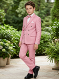 Load image into Gallery viewer, Pink Striped Double-Breasted 2-Piece Suit
